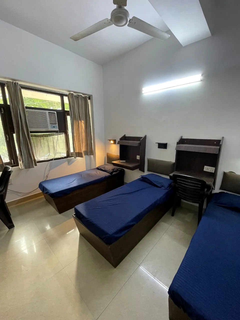 Actual three-bed sharing room